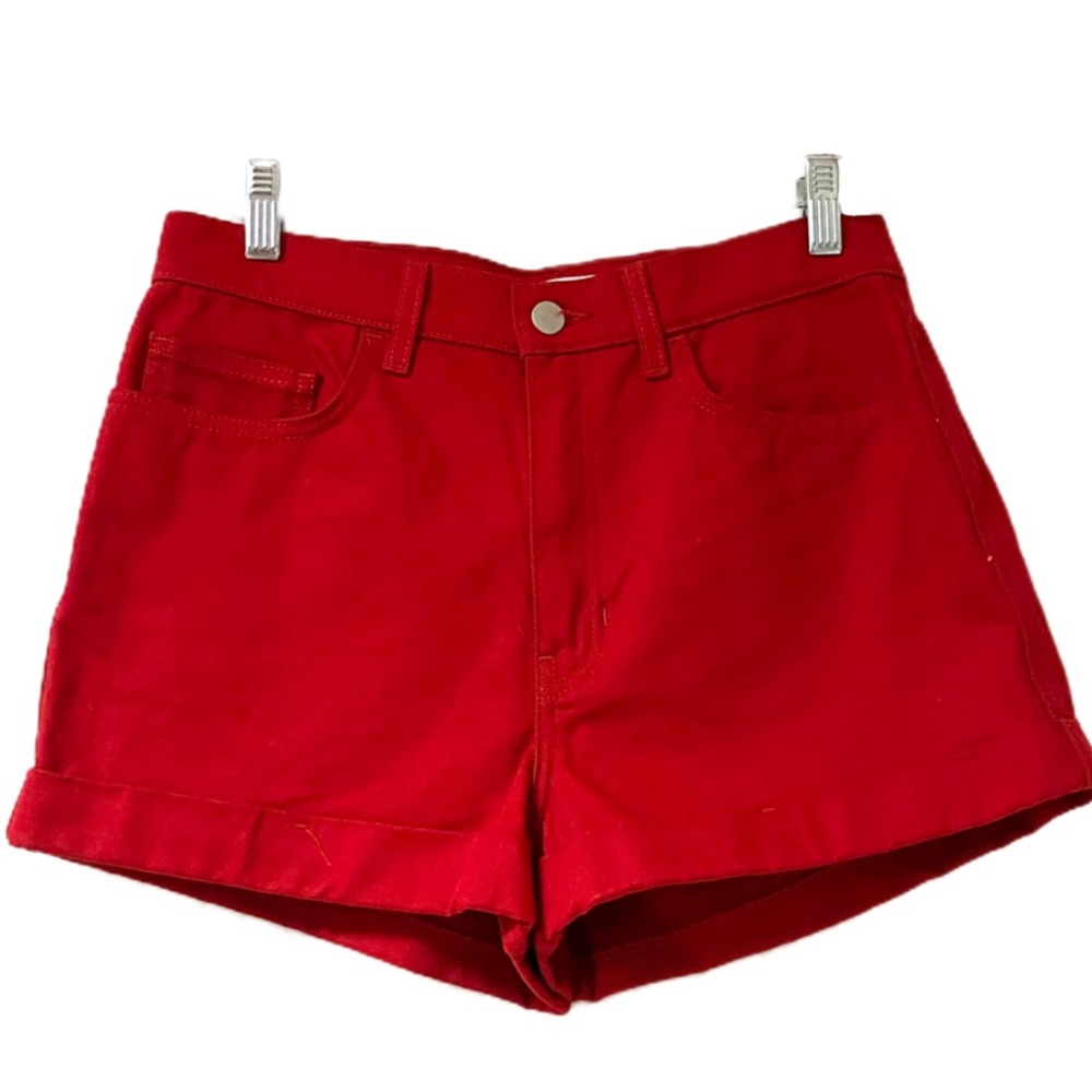 American apparel red cotton shorts